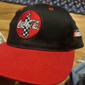 Vintage Coca Cola Nascar Adult Size Snapback Baseball Cap Hat